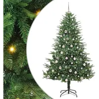 vidaXL Sapin de Noël artificiel pré-éclairé avec set de boules Vert