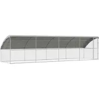 vidaXL Cage à poules, 4 pièces, argent, 800 x 200 x 200 cm, acier galvanisé