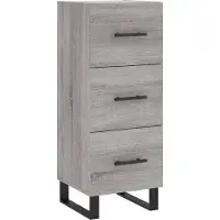 vidaXL Highboard Gris Sonoma 34,5x34x180 cm Matériau dérivé du bois