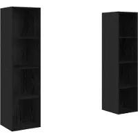 vidaXL Ensemble de meubles TV , 2 pièces, noir, 37 x 37 x 142,5 cm, aggloméré