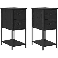 vidaXL Cabinet de chevet avec tiroir 2 pcs Chêne noir 32 x 42 x 70 cm