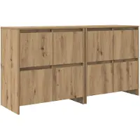 vidaXL , 2 meubles de rangement, style artisanal, chêne, 70 x 41 x 75 cm, panneaux de particules