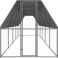 vidaXL Cage à poules d'extérieur 2x10x2 m Acier galvanisé