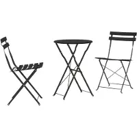 vidaXL , ensemble de table et chaises pliables pour bistro, 3 pièces, anthracite, en acier