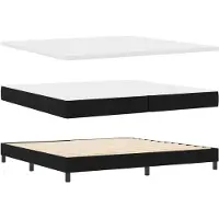 vidaXL Lit boxspring avec tête de lit noir 200 x 200 cm Tissu