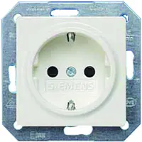 Siemens Prise Schuko avec protection renforcée contre les contacts accidentels, DELTA i-system, blanc titane, 1 pièce.