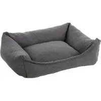Flamingo lit pour chien Baldar rectangulaire gris foncé, dimensions : 65 x 50 x 20 cm
