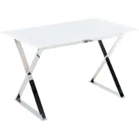 Beliani Table À Manger En Verre Et Acier Blanc Et Argenté Attica