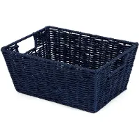 Compactor Panier de rangement bleu en papier tressé 31x24cm