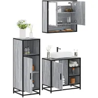 vidaXL Ensemble de meubles de salle de bain 3 pièces Gris Sonoma Bois composite