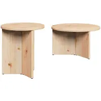 vidaXL Table basse 2 Pcs Naturelle 49 X 49 X 28 Cm Lumarko