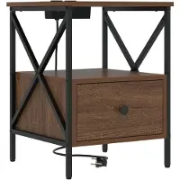 vidaXL Cabinet de chevet avec tiroir Chêne marron 41.5 x 40.5 x 55 cm