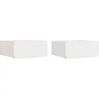 vidaXL Table de chevet avec tiroir 2 pcs Blanc 39 x 34 x 16,5 cm