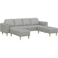 vidaXL Canapé de salon 3 pièces Gris nuage 250 x 188 x 76 cm Polyester