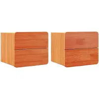 vidaXL Table de chevet 2 pcs Marron 39 x 34 x 33 cm Bois de pin massif