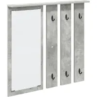 vidaXL Porte-manteau mural avec étagère Gris béton 84 x 10 x 80 cm