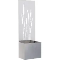 vidaXL Écran de confidentialité de jardin Fretwork Argent 50 x 140 cm