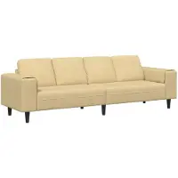 vidaXL Sofa en tissu Vert gris 208 cm Tissu en velours côtelé