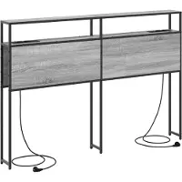 vidaXL - Tête de lit avec espace de rangement, finition Sonoma gris, matériau composite bois