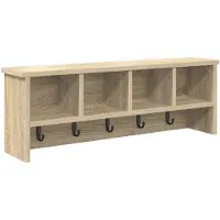 vidaXL Porte-manteau mural avec étagère Chêne sonoma 75 x 16 x 26 cm