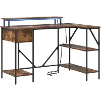 vidaXL Bureau , finition chêne fumé, 120 x 79 x 86,5 cm, panneaux de particules