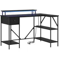 vidaXL Bureau noir imitation chêne, 120 x 79 x 86,5 cm
