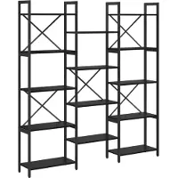 vidaXL Étagère Chêne noir 156 x 25 x 167.5 cm Bois d'ingénierie