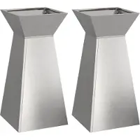 vidaXL Jardinière à pilier 2 pcs Argent 35 x 35 x 73 cm