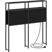 vidaXL Tête de lit avec rangement , noir, aspect chêne, aggloméré