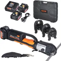 Vevor Kit d'outils de sertissage de tuyaux électriques alimentés avec 2 batteries 18 V 4,0 Ah