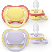 Philips AVENT Sucettes Ultra Air, violet/jaune, 0-6 mois, SCF087/03, 2 pièces, Avent