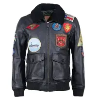 TOP GUN 20201007, veste en cuir ,Noir ,M