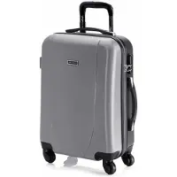 Itaca unisex. 71150-02 Valise courte cabine de voyage 4 roues Chariot 71150 argent -55x38x20cm (OSFA), Argenté, Casuel, ABS/Polycarbonate