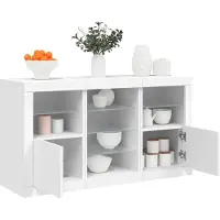 vidaXL Sideboard avec lampes LED blanc 123x37x67 cm