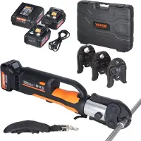 Vevor Kit d'outils de sertissage de tuyaux électriques alimentés avec 2 batteries 18 V 4,0 Ah