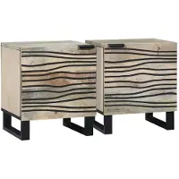 vidaXL Tables de chevet 2 pcs Naturel 40 x 33 x 46 cm