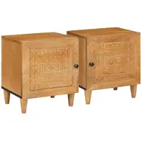 vidaXL Table de chevet 2 pcs Marron clair 40 x 33 x 46 cm