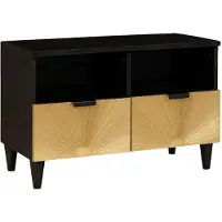 vidaXL Meuble TV noir et doré 70 x 33 x 46 cm en aggloméré