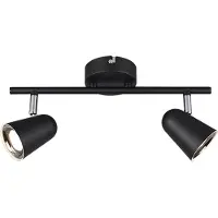 TRIO Spot LED TOULOUSE 3,5 W, 3000 K, 400 lm, métal noir chromé, dimensions : 17 x 34 x 9 cm, IP20, RL