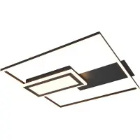 TRIO Plafonnier carré Spiro noir 50cm