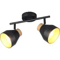 TRIO Plafonnier design 2 lumières Valentin noir