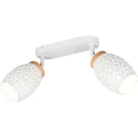 TRIO Plafonnier, métal, blanc mat, E14, orientable, L 28 cm