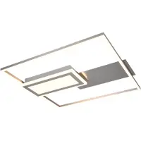 TRIO Plafonnier carré Spiro, finition nickel, 50 cm