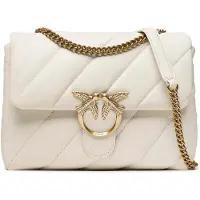 Pinko Cuir sac à épaule bandoulière sac à épaule Love Puff Big CL Sheep Nappa White - Antique Gold écru