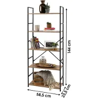Urban Living ETAGERE DE RANGEMENT MEUBLE DE RANGEMENT MEUBLE D'ENTRÉE CONSOLE D'ENTRÉE BIBLIOTHEQUE ETAGERE DESIGN ECHELLE LARGE 5 NIVEAUX 58,5X23,5XH144CM