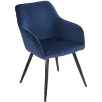 Happy Garden Chaise vintage GISELE velours bleu