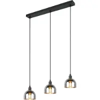 TRIO Suspension noire Molly Verre blanc à 3 lumières