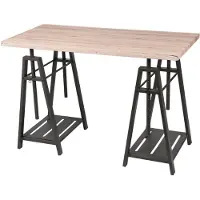 Urban Living Bureau architecte avec Trepied - Noir et Bois - H. 75 cm