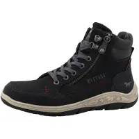 Mustang Bottines à lacets 'Benedetto' gris basalte / bordeaux / noir