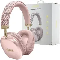 GUESS Casque d'écoute sans fil bluetooth GUBHK1GCTCSP (Gcube Metallic Script Logo) rose